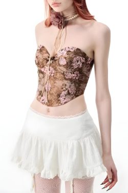 Style Core Aesthetics, New Style Trends - Coquette Ruffled Lace Mini Skirt