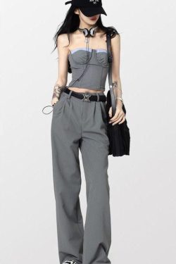 Style Core Aesthetics, New Style Trends - Corset Top & Wide Leg Pants Two Piece Set