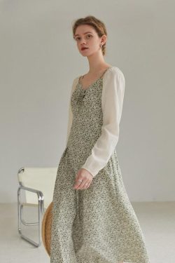 Style Core Aesthetics, New Style Trends - Cottagecore Shirt Sleeve Floral Midi Dress