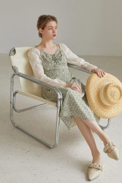 Style Core Aesthetics, New Style Trends - Cottagecore Shirt Sleeve Floral Midi Dress