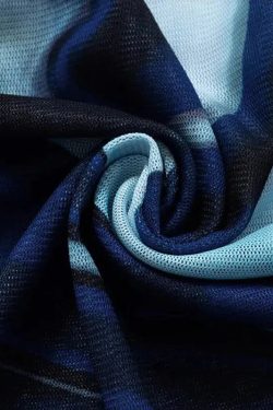 Style Core Aesthetics, New Style Trends - Cyberpunk Blue Aura Sheer Top