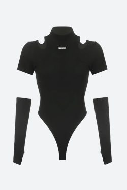 Style Core Aesthetics, New Style Trends - Cyberpunk Cut Out Corduroy Bodysuit