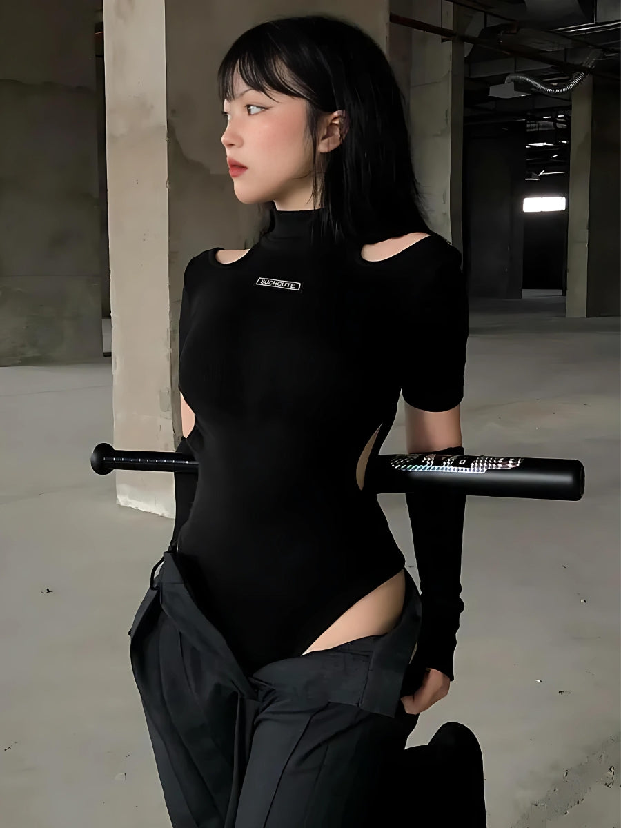 Style Core Aesthetics, New Style Trends - Cyberpunk Cut Out Corduroy Bodysuit Style Core Aesthetics, New Style Trends - Cyberpunk Cut Out Corduroy Bodysuit
