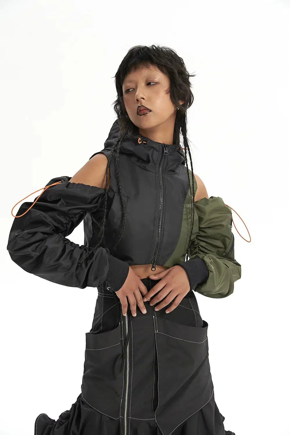 Style Core Aesthetics, New Style Trends - Cyberpunk Ruched Sleeve Puffer Jacket Style Core Aesthetics, New Style Trends - Cyberpunk Ruched Sleeve Puffer Jacket