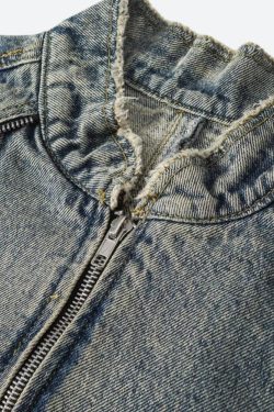 Style Core Aesthetics, New Style Trends - Cyberpunk Zip-Up Denim Jacket