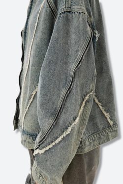 Style Core Aesthetics, New Style Trends - Cyberpunk Zip-Up Denim Jacket