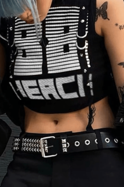 Style Core Aesthetics, New Style Trends - D Ring Strap High Neck Cropped Tank Top