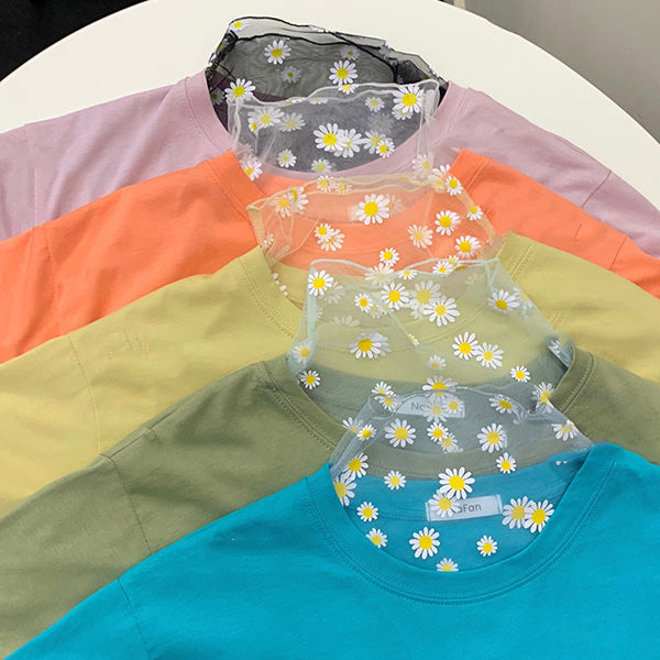 Style Core Aesthetics, New Style Trends - Daisy Mesh Top + Tee Co-Ord Style Core Aesthetics, New Style Trends - Daisy Mesh Top + Tee Co-Ord