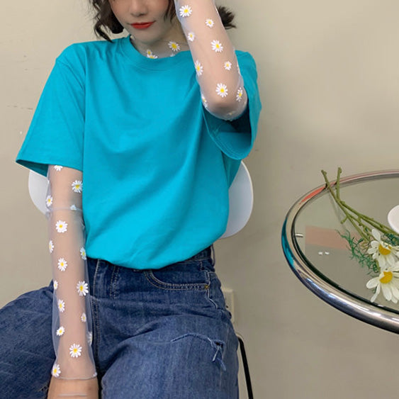 Style Core Aesthetics, New Style Trends - Daisy Mesh Top + Tee Co-Ord Style Core Aesthetics, New Style Trends - Daisy Mesh Top + Tee Co-Ord