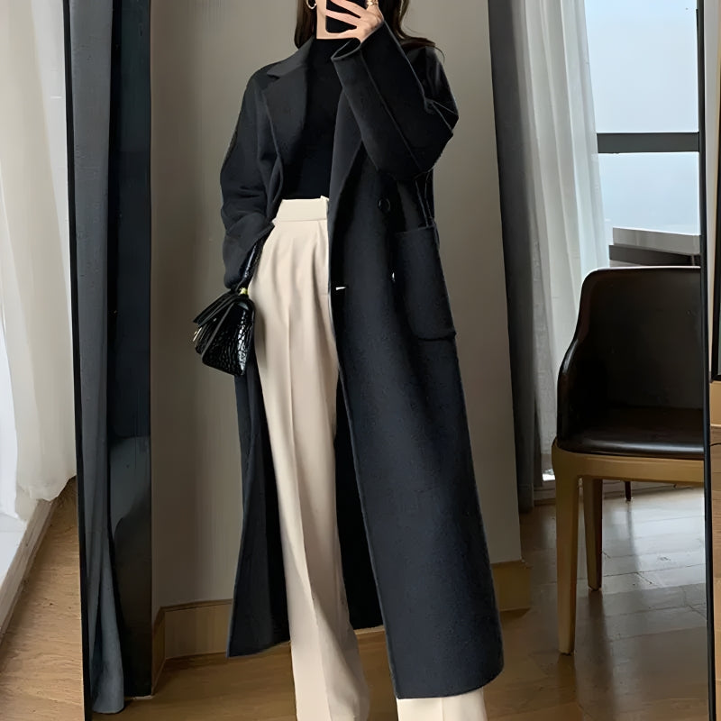 Style Core Aesthetics, New Style Trends - Dark Academia Belted Long Coat Style Core Aesthetics, New Style Trends - Dark Academia Belted Long Coat
