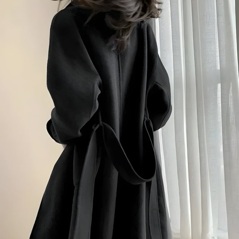 Style Core Aesthetics, New Style Trends - Dark Academia Belted Long Coat Style Core Aesthetics, New Style Trends - Dark Academia Belted Long Coat