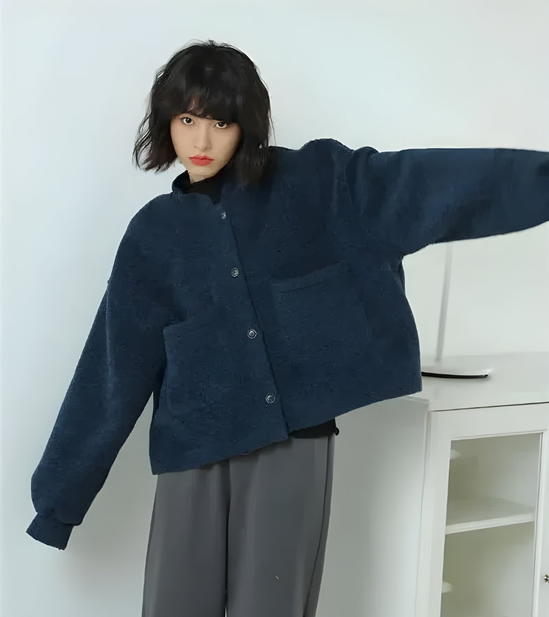 Style Core Aesthetics, New Style Trends - Dark Academia Button Up Pockets Cardigan Style Core Aesthetics, New Style Trends - Dark Academia Button Up Pockets Cardigan