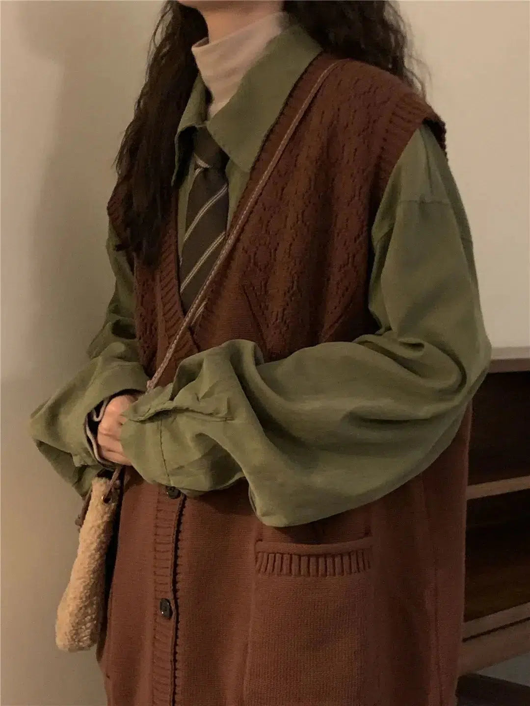 Style Core Aesthetics, New Style Trends - Dark Academia Deep V-Neck Sleeveless Cardigan Style Core Aesthetics, New Style Trends - Dark Academia Deep V-Neck Sleeveless Cardigan