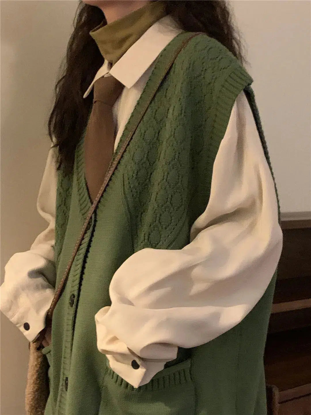 Style Core Aesthetics, New Style Trends - Dark Academia Deep V-Neck Sleeveless Cardigan Style Core Aesthetics, New Style Trends - Dark Academia Deep V-Neck Sleeveless Cardigan