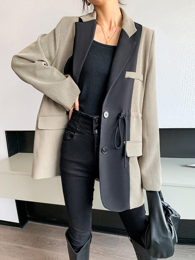 Style Core Aesthetics, New Style Trends - Dark Academia Double Color Blazer Style Core Aesthetics, New Style Trends - Dark Academia Double Color Blazer