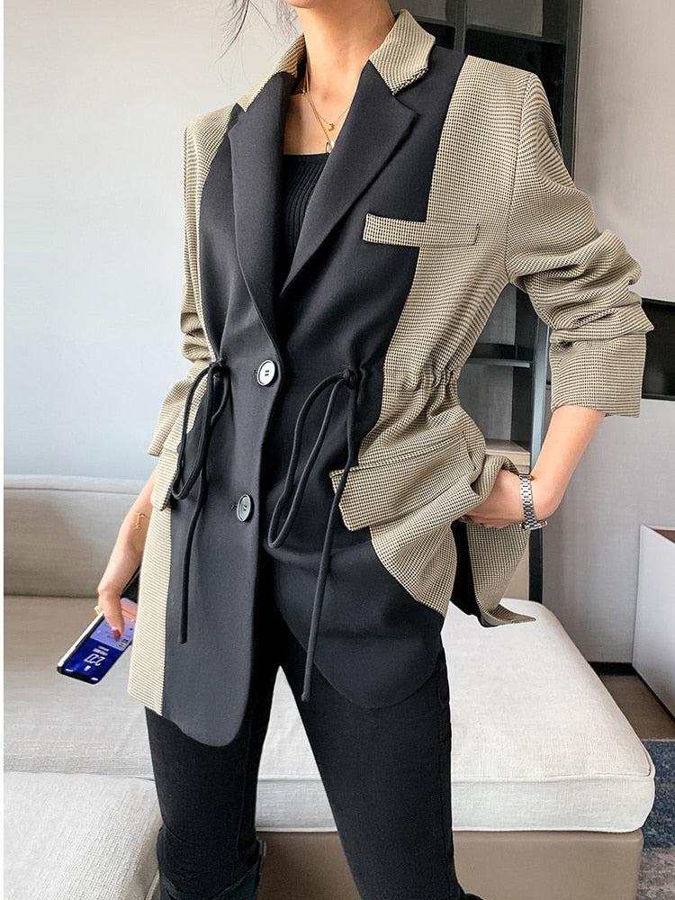 Style Core Aesthetics, New Style Trends - Dark Academia Double Color Blazer Style Core Aesthetics, New Style Trends - Dark Academia Double Color Blazer