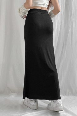 Style Core Aesthetics, New Style Trends - Dark Academia Drawstring Maxi Skirt