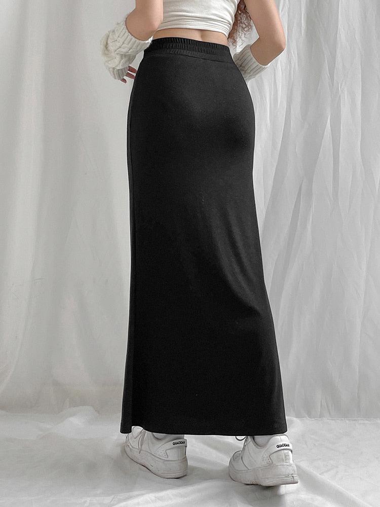 Style Core Aesthetics, New Style Trends - Dark Academia Drawstring Maxi Skirt Style Core Aesthetics, New Style Trends - Dark Academia Drawstring Maxi Skirt