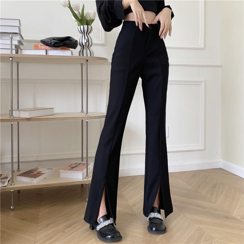 Style Core Aesthetics, New Style Trends - Dark Academia Hem Split Pants Style Core Aesthetics, New Style Trends - Dark Academia Hem Split Pants