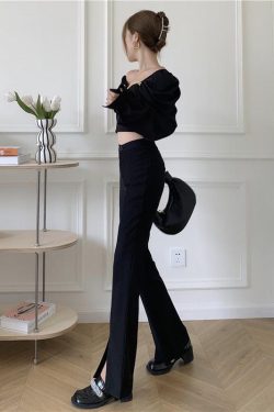 Style Core Aesthetics, New Style Trends - Dark Academia Hem Split Pants