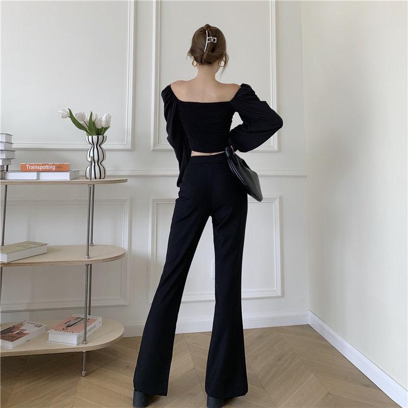 Style Core Aesthetics, New Style Trends - Dark Academia Hem Split Pants Style Core Aesthetics, New Style Trends - Dark Academia Hem Split Pants