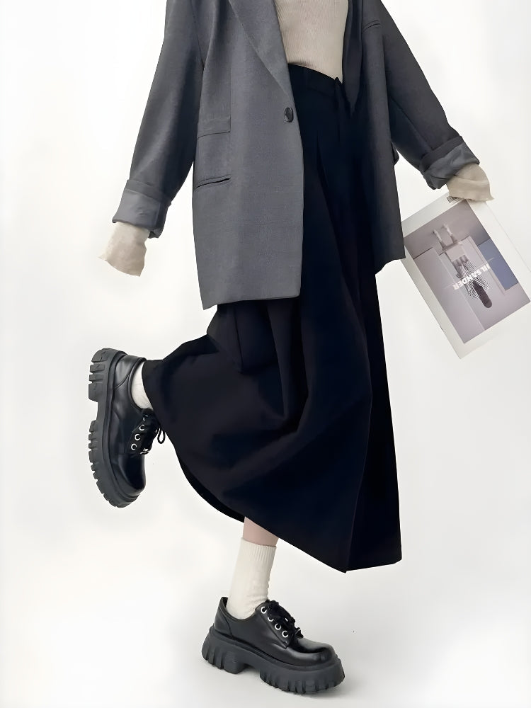 Style Core Aesthetics, New Style Trends - Dark Academia Pleated Midi Skirt Style Core Aesthetics, New Style Trends - Dark Academia Pleated Midi Skirt