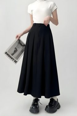 Style Core Aesthetics, New Style Trends - Dark Academia Pleated Midi Skirt
