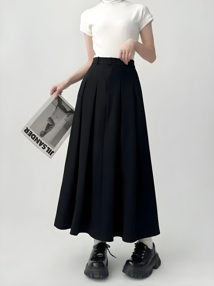 Style Core Aesthetics, New Style Trends - Dark Academia Pleated Midi Skirt Style Core Aesthetics, New Style Trends - Dark Academia Pleated Midi Skirt