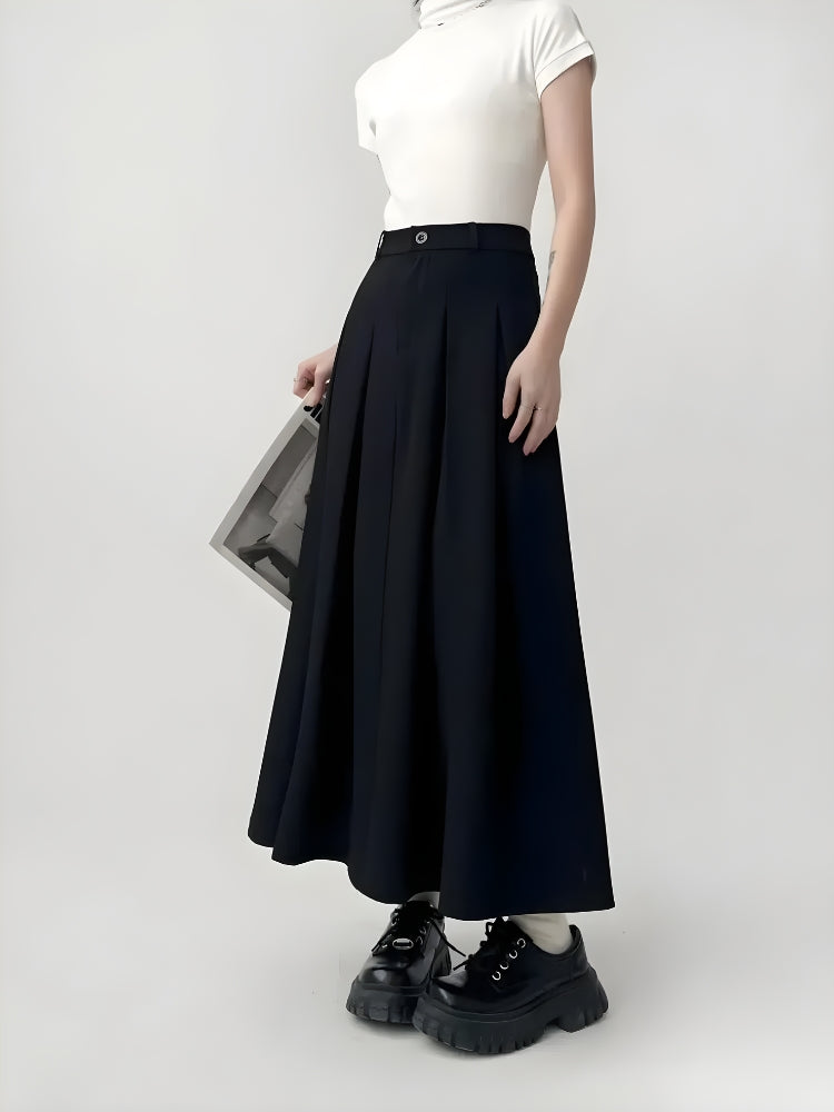 Style Core Aesthetics, New Style Trends - Dark Academia Pleated Midi Skirt Style Core Aesthetics, New Style Trends - Dark Academia Pleated Midi Skirt