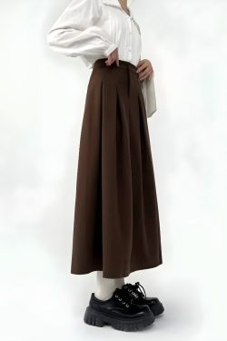 Style Core Aesthetics, New Style Trends - Dark Academia Pleated Midi Skirt