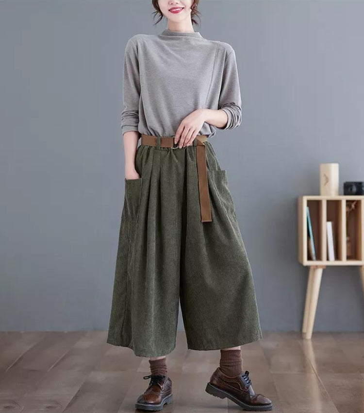 Style Core Aesthetics, New Style Trends - Dark Academia Wide Leg Corduroy Pants Style Core Aesthetics, New Style Trends - Dark Academia Wide Leg Corduroy Pants