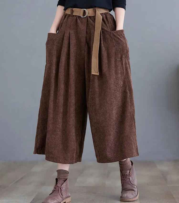 Style Core Aesthetics, New Style Trends - Dark Academia Wide Leg Corduroy Pants Style Core Aesthetics, New Style Trends - Dark Academia Wide Leg Corduroy Pants