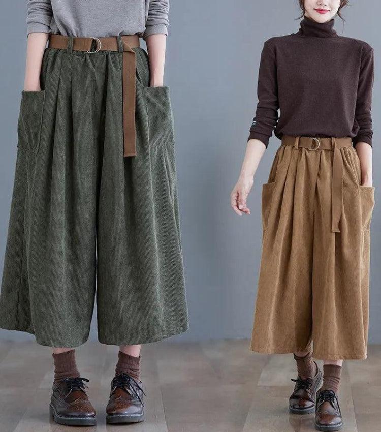 Style Core Aesthetics, New Style Trends - Dark Academia Wide Leg Corduroy Pants Style Core Aesthetics, New Style Trends - Dark Academia Wide Leg Corduroy Pants