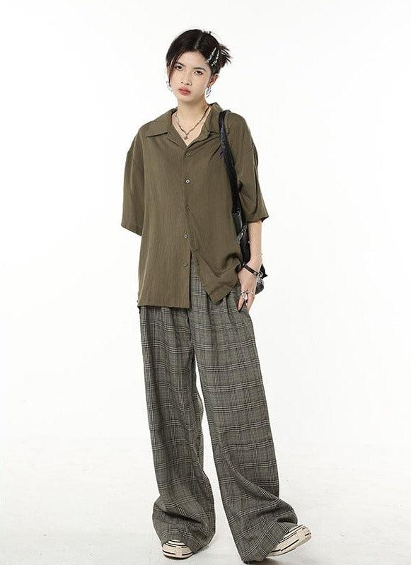 Style Core Aesthetics, New Style Trends - Dark Academia Wide Leg Plaid Pants Style Core Aesthetics, New Style Trends - Dark Academia Wide Leg Plaid Pants