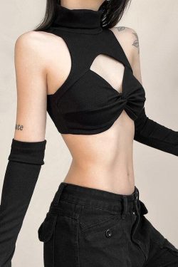 Style Core Aesthetics, New Style Trends - Detachable Sleeved Turtleneck Halter Top