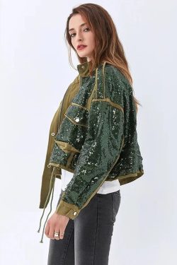Style Core Aesthetics, New Style Trends - Disco Cowgirl Sequined Zip-Up Jacket