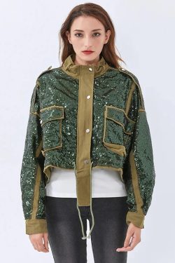 Style Core Aesthetics, New Style Trends - Disco Cowgirl Sequined Zip-Up Jacket