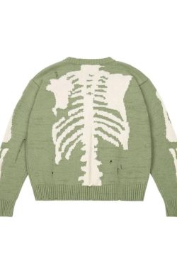 Style Core Aesthetics, New Style Trends - Distressed Oversized Skeleton Knit Sweater