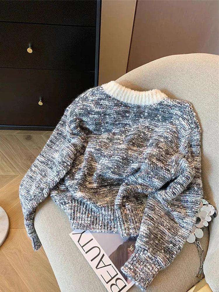 Style Core Aesthetics, New Style Trends - Dog Embroidered Double Zip-Up Knitted Cardigan Style Core Aesthetics, New Style Trends - Dog Embroidered Double Zip-Up Knitted Cardigan