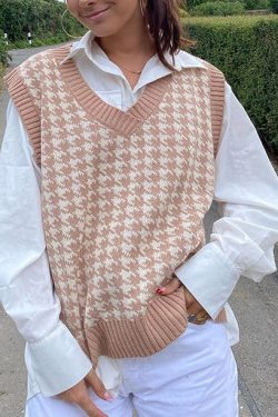 Style Core Aesthetics, New Style Trends - Dogtooth Check Vest