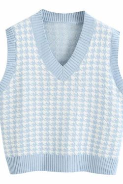 Style Core Aesthetics, New Style Trends - Dogtooth Check Vest