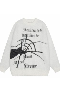 Style Core Aesthetics, New Style Trends - 'Dominate' Furry Knit Cotton Sweater