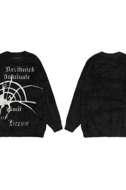 Style Core Aesthetics, New Style Trends - 'Dominate' Furry Knit Cotton Sweater