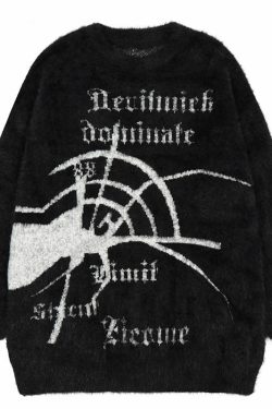 Style Core Aesthetics, New Style Trends - 'Dominate' Furry Knit Cotton Sweater