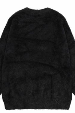 Style Core Aesthetics, New Style Trends - 'Dominate' Furry Knit Cotton Sweater