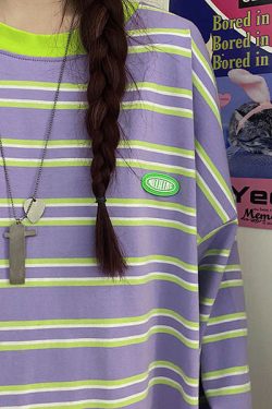 Style Core Aesthetics, New Style Trends - Drain You Striped Sweatshirt