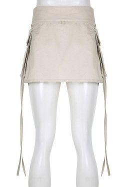 Style Core Aesthetics, New Style Trends - Drawstring Cargo Mini Skirt