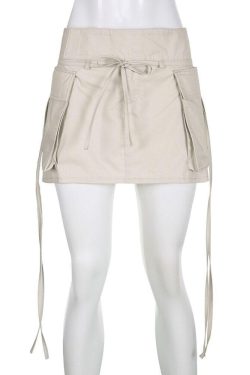 Style Core Aesthetics, New Style Trends - Drawstring Cargo Mini Skirt