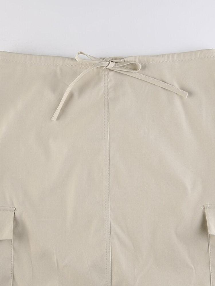 Style Core Aesthetics, New Style Trends - Drawstring Waist Parachute Maxi Skirt Style Core Aesthetics, New Style Trends - Drawstring Waist Parachute Maxi Skirt