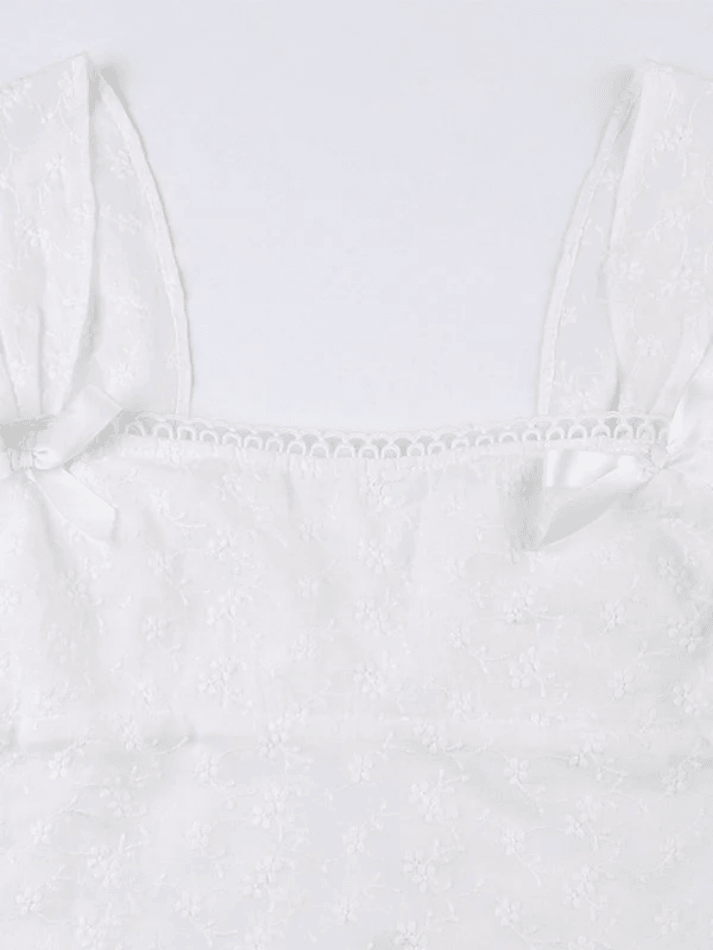 Style Core Aesthetics, New Style Trends - Embroidered Bow Lace Stitching Tank Top Style Core Aesthetics, New Style Trends - Embroidered Bow Lace Stitching Tank Top